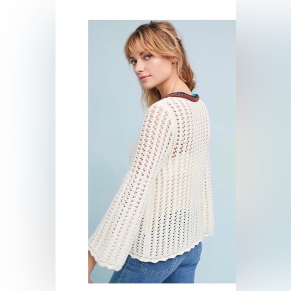 Anthropologie Women’s Elsie Open Button Up Knit Caridgan Size Small - Picture 3 of 13